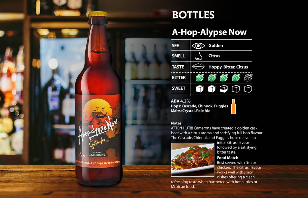 a-hop-alypse-now bottle - camerons brewery