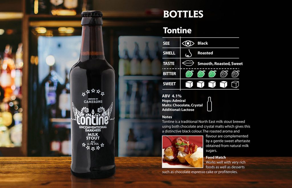 tontine bottle - camerons brewery
