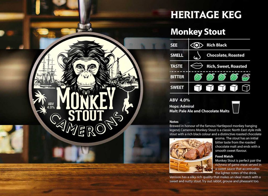monkey stout - heritage keg - lense