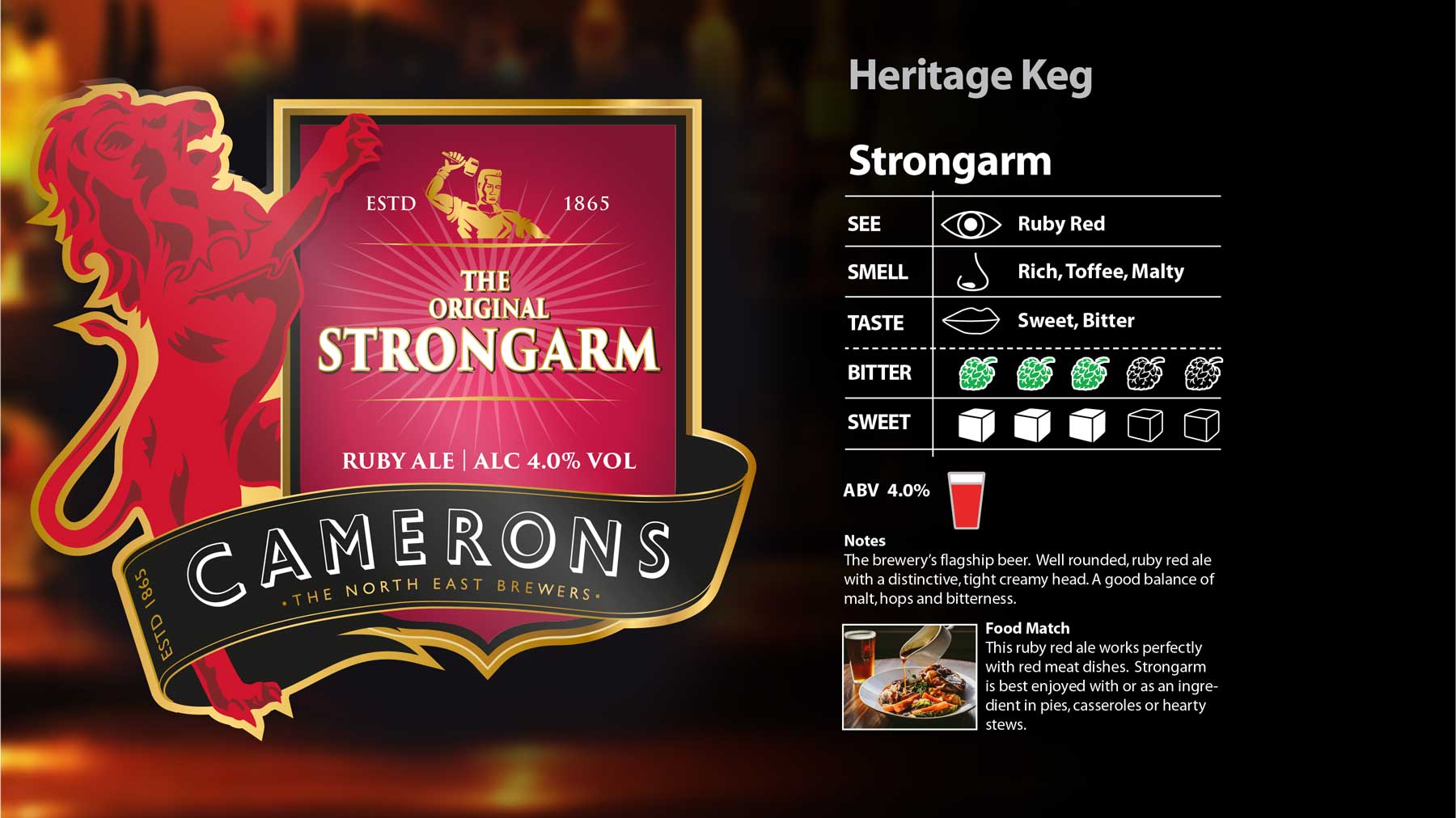 HERITAGE BEERS Camerons Brewery HERITAGE BEERS Camerons Brewery